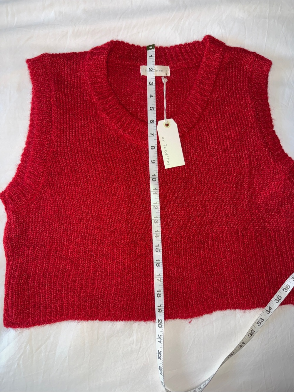 Women’s Red Knit V-Neck Sweater Vest Size Small NWT - Picture 6 of 6
